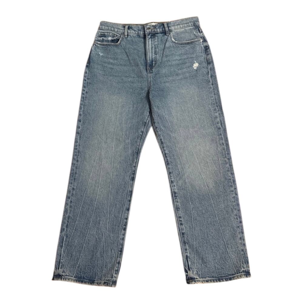 NEW LOFT Size 30 10 Petite 10P Straight Leg Jeans Distressed High Rise
